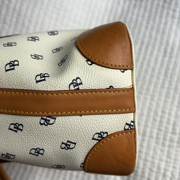Dooney & Bourke Cream and Tan Monogram Shoulder Bag